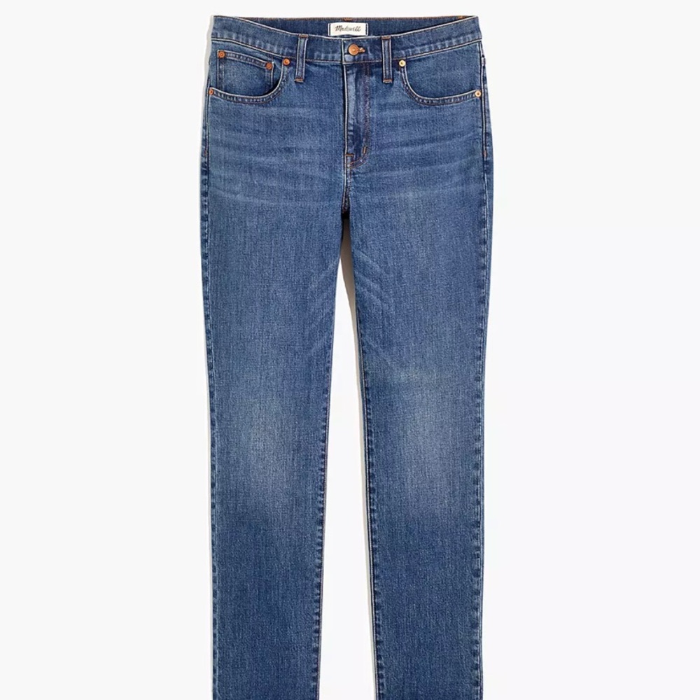 Madewell High-Rise Slim Fit Crop Blue Boyfriend Jeans